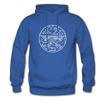 West Virginia Hoodie - State Design Unisex West Virginia Hooded Sweatshirt - royal blue
