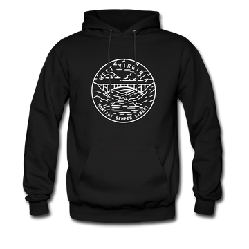 West Virginia Hoodie - State Design Unisex West Virginia Hooded Sweatshirt - black