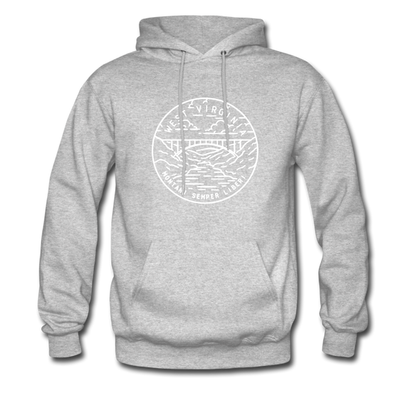 West Virginia Hoodie - State Design Unisex West Virginia Hooded Sweatshirt - heather gray