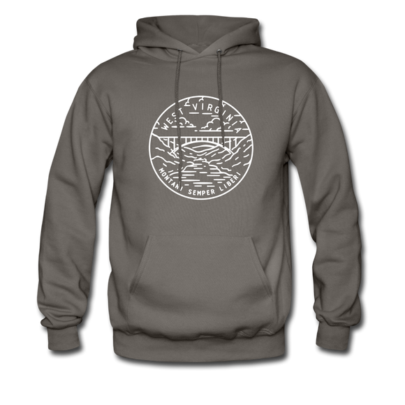 West Virginia Hoodie - State Design Unisex West Virginia Hooded Sweatshirt - asphalt gray