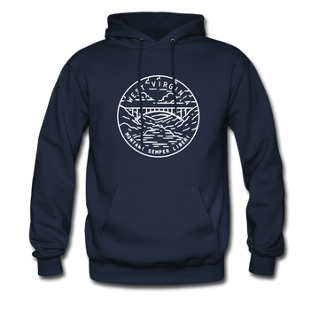 West Virginia Hoodie - State Design Unisex West Virginia Hooded Sweatshirt - navy