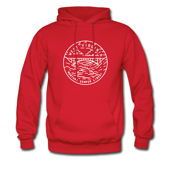 West Virginia Hoodie - State Design Unisex West Virginia Hooded Sweatshirt - red