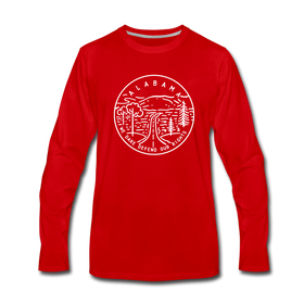 Alabama Long Sleeve T-Shirt - State Design Unisex Alabama Long Sleeve Shirt - red