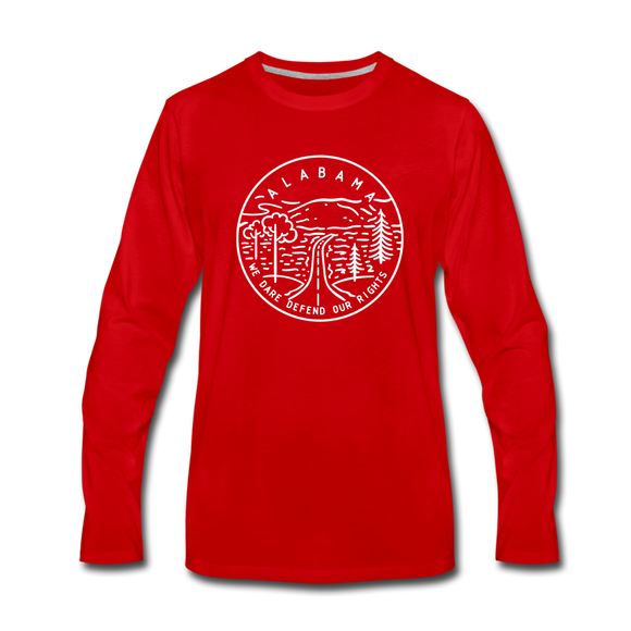 Alabama Long Sleeve T-Shirt - State Design Unisex Alabama Long Sleeve Shirt - red