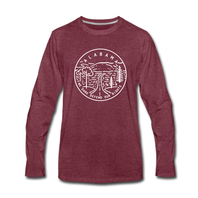 Alabama Long Sleeve T-Shirt - State Design Unisex Alabama Long Sleeve Shirt - heather burgundy