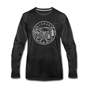 Alabama Long Sleeve T-Shirt - State Design Unisex Alabama Long Sleeve Shirt - charcoal gray