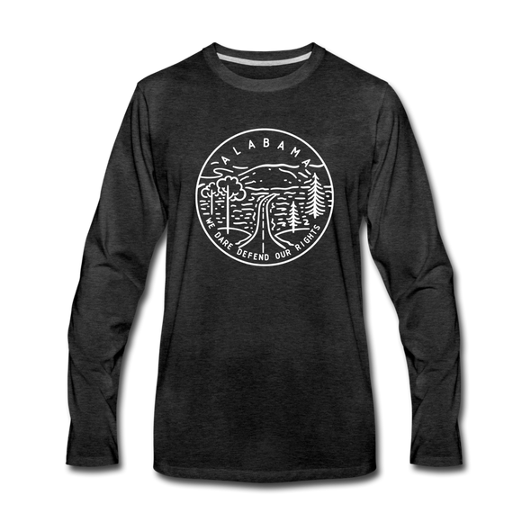 Alabama Long Sleeve T-Shirt - State Design Unisex Alabama Long Sleeve Shirt - charcoal gray