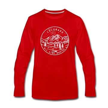 Colorado Long Sleeve T-Shirt - State Design Unisex Colorado Long Sleeve Shirt - red