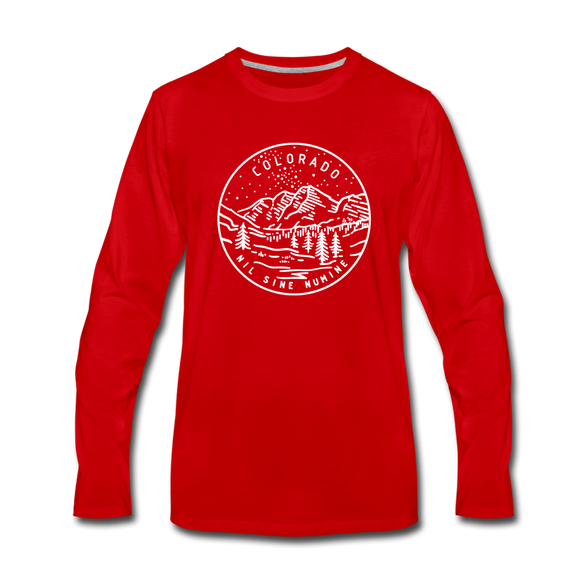 Colorado Long Sleeve T-Shirt - State Design Unisex Colorado Long Sleeve Shirt - red