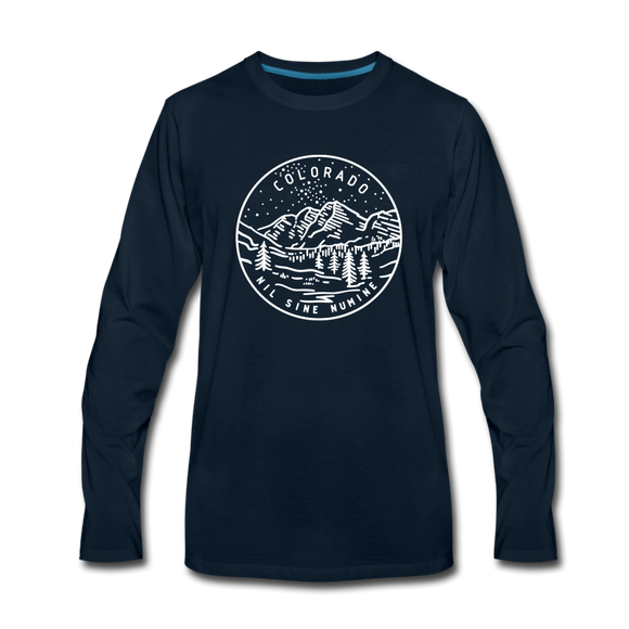 Colorado Long Sleeve T-Shirt - State Design Unisex Colorado Long Sleeve Shirt - deep navy