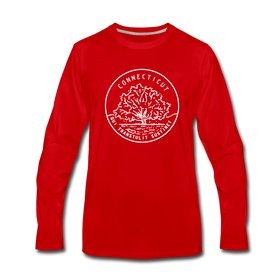 Connecticut Long Sleeve T-Shirt - State Design Unisex Connecticut Long Sleeve Shirt - red