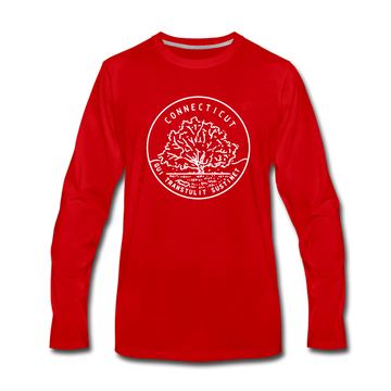 Connecticut Long Sleeve T-Shirt - State Design Unisex Connecticut Long Sleeve Shirt - red