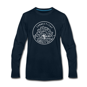 Connecticut Long Sleeve T-Shirt - State Design Unisex Connecticut Long Sleeve Shirt - deep navy