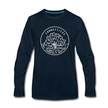 Connecticut Long Sleeve T-Shirt - State Design Unisex Connecticut Long Sleeve Shirt - deep navy