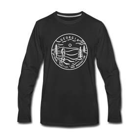 Georgia Long Sleeve T-Shirt - State Design Unisex Georgia Long Sleeve Shirt - black