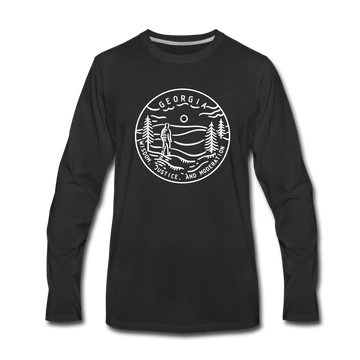 Georgia Long Sleeve T-Shirt - State Design Unisex Georgia Long Sleeve Shirt - black