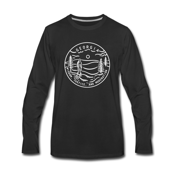Georgia Long Sleeve T-Shirt - State Design Unisex Georgia Long Sleeve Shirt - black