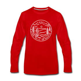Georgia Long Sleeve T-Shirt - State Design Unisex Georgia Long Sleeve Shirt - red