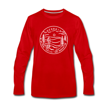 Georgia Long Sleeve T-Shirt - State Design Unisex Georgia Long Sleeve Shirt - red