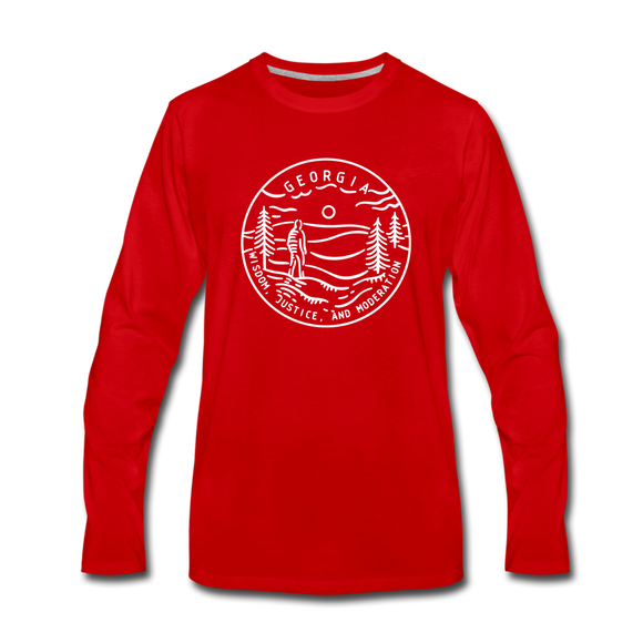 Georgia Long Sleeve T-Shirt - State Design Unisex Georgia Long Sleeve Shirt - red