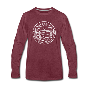 Georgia Long Sleeve T-Shirt - State Design Unisex Georgia Long Sleeve Shirt - heather burgundy