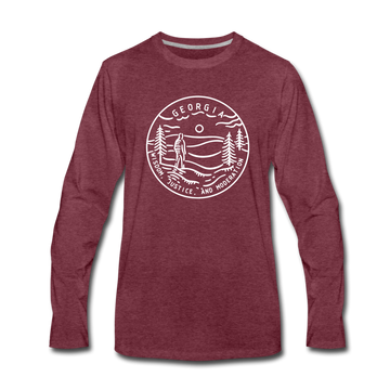Georgia Long Sleeve T-Shirt - State Design Unisex Georgia Long Sleeve Shirt - heather burgundy