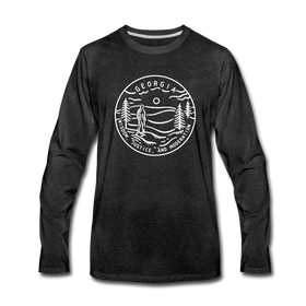 Georgia Long Sleeve T-Shirt - State Design Unisex Georgia Long Sleeve Shirt - charcoal gray
