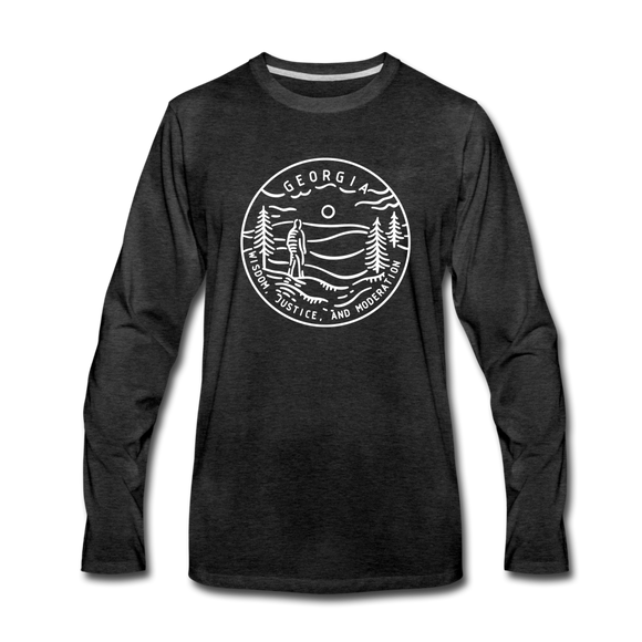 Georgia Long Sleeve T-Shirt - State Design Unisex Georgia Long Sleeve Shirt - charcoal gray