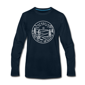 Georgia Long Sleeve T-Shirt - State Design Unisex Georgia Long Sleeve Shirt - deep navy
