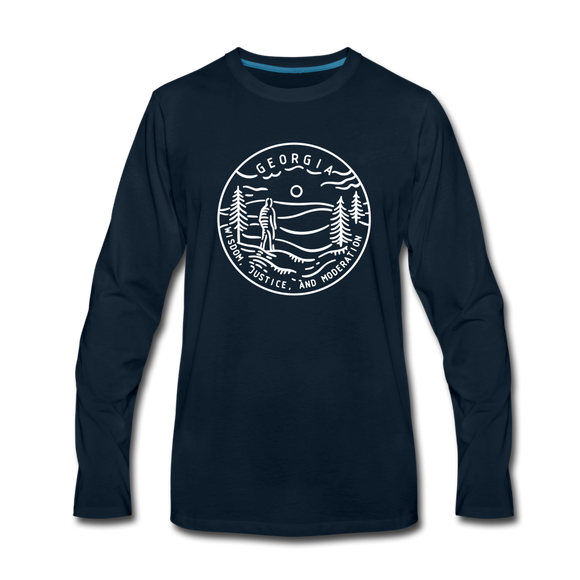 Georgia Long Sleeve T-Shirt - State Design Unisex Georgia Long Sleeve Shirt - deep navy