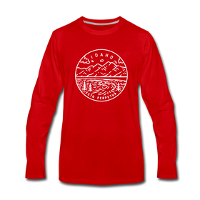 Idaho Long Sleeve T-Shirt - State Design Unisex Idaho Long Sleeve Shirt - red