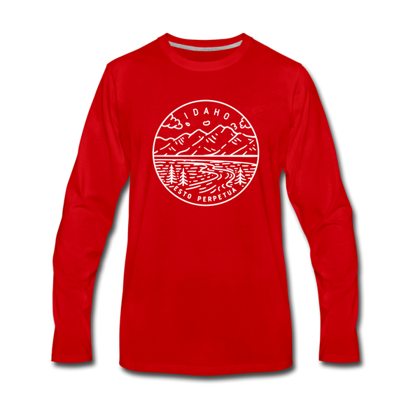 Idaho Long Sleeve T-Shirt - State Design Unisex Idaho Long Sleeve Shirt - red