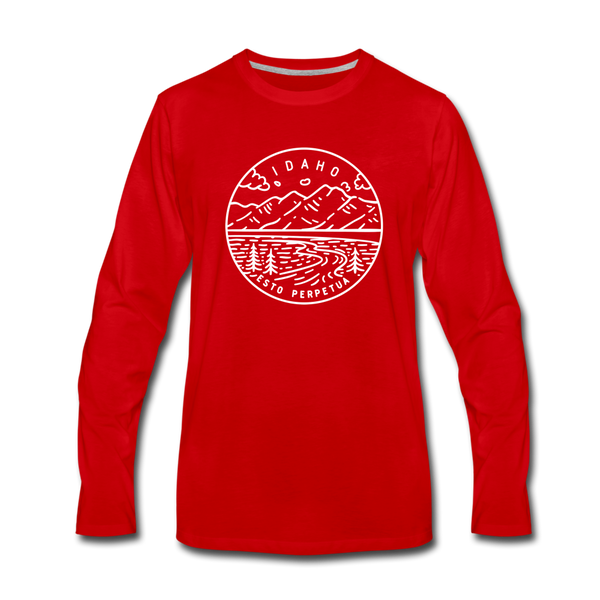 Idaho Long Sleeve T-Shirt - State Design Unisex Idaho Long Sleeve Shirt - red