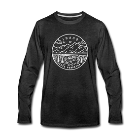 Idaho Long Sleeve T-Shirt - State Design Unisex Idaho Long Sleeve Shirt - charcoal gray