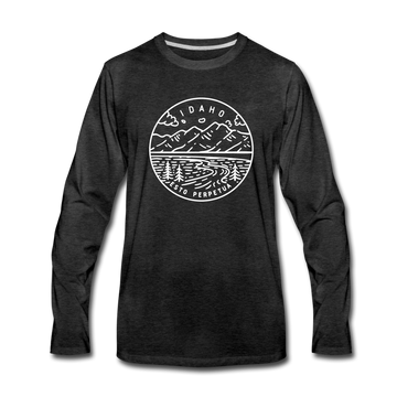 Idaho Long Sleeve T-Shirt - State Design Unisex Idaho Long Sleeve Shirt - charcoal gray
