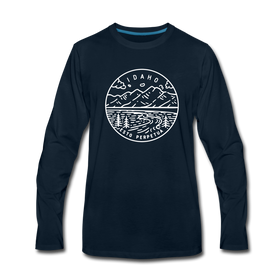 Idaho Long Sleeve T-Shirt - State Design Unisex Idaho Long Sleeve Shirt - deep navy
