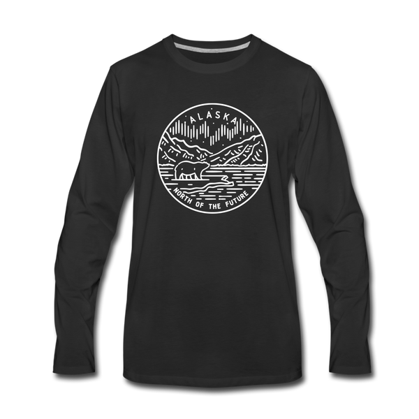 Alaska Long Sleeve T-Shirt - State Design Unisex Alaska Long Sleeve Shirt - black
