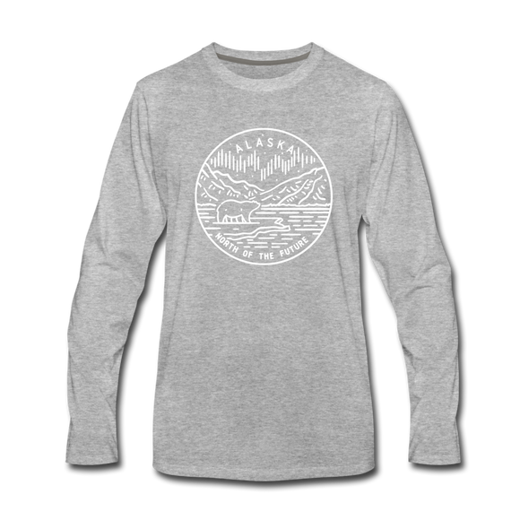 Alaska Long Sleeve T-Shirt - State Design Unisex Alaska Long Sleeve Shirt - heather gray