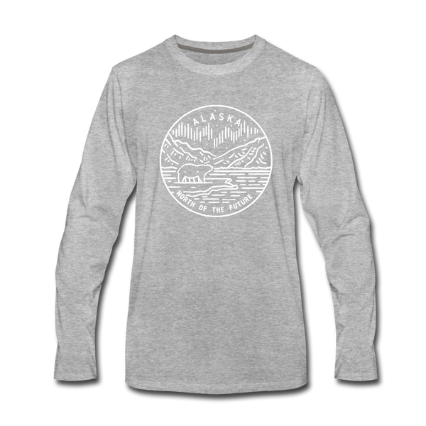 Alaska Long Sleeve T-Shirt - State Design Unisex Alaska Long Sleeve Shirt - heather gray