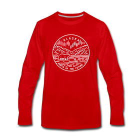 Alaska Long Sleeve T-Shirt - State Design Unisex Alaska Long Sleeve Shirt - red