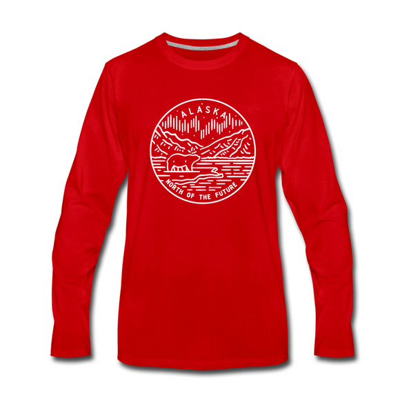 Alaska Long Sleeve T-Shirt - State Design Unisex Alaska Long Sleeve Shirt - red