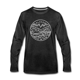 Alaska Long Sleeve T-Shirt - State Design Unisex Alaska Long Sleeve Shirt - charcoal gray