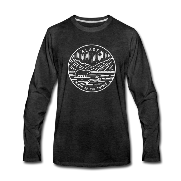 Alaska Long Sleeve T-Shirt - State Design Unisex Alaska Long Sleeve Shirt - charcoal gray