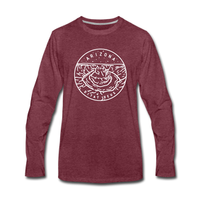 Arizona Long Sleeve T-Shirt - State Design Unisex Arizona Long Sleeve Shirt - heather burgundy