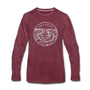 Arizona Long Sleeve T-Shirt - State Design Unisex Arizona Long Sleeve Shirt - heather burgundy