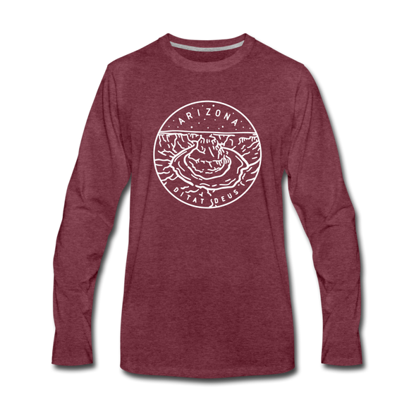 Arizona Long Sleeve T-Shirt - State Design Unisex Arizona Long Sleeve Shirt - heather burgundy