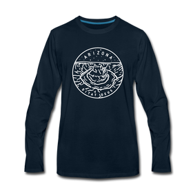 Arizona Long Sleeve T-Shirt - State Design Unisex Arizona Long Sleeve Shirt - deep navy