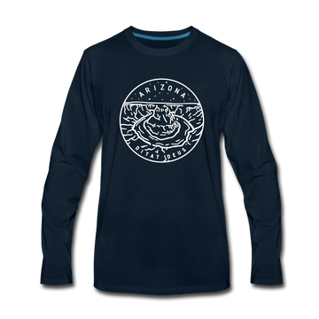 Arizona Long Sleeve T-Shirt - State Design Unisex Arizona Long Sleeve Shirt - deep navy
