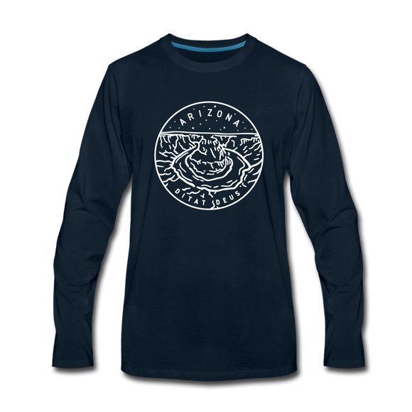 Arizona Long Sleeve T-Shirt - State Design Unisex Arizona Long Sleeve Shirt - deep navy