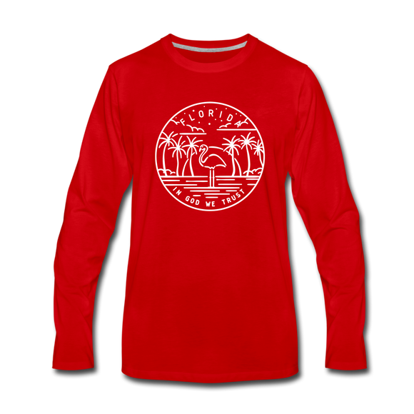 Florida Long Sleeve T-Shirt - State Design Unisex Florida Long Sleeve Shirt - red
